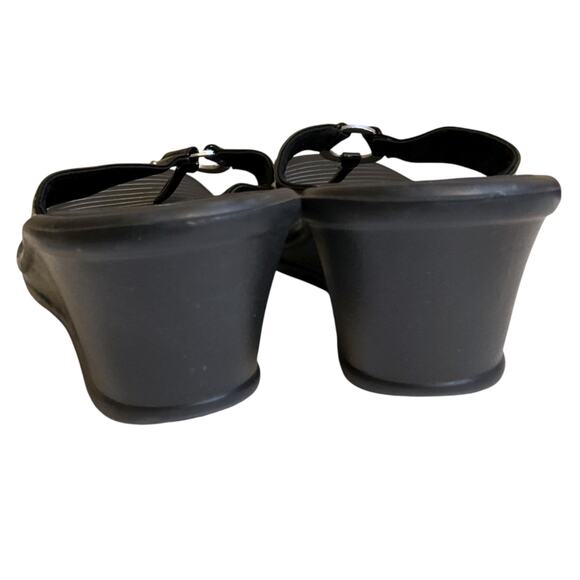 Skechers Cali Wedge Heel Sandals Flip Flop Black Womens Size 10 Rhinestones - Picture 7 of 11